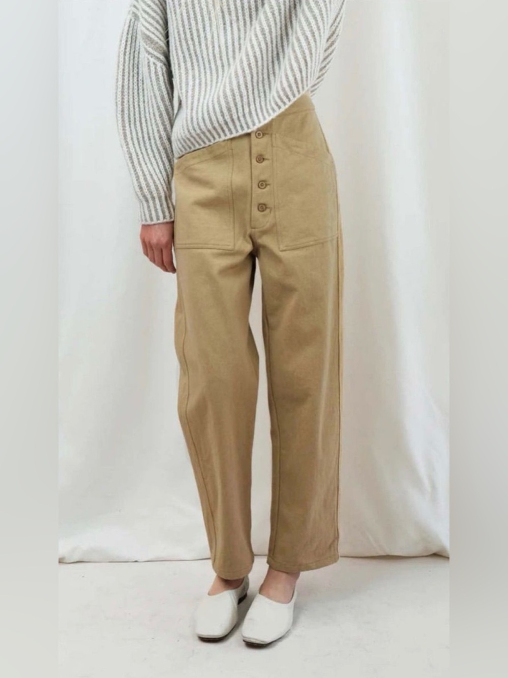 Micaela Greg 100% Organic Cotton Work Pant in Honey, size XS